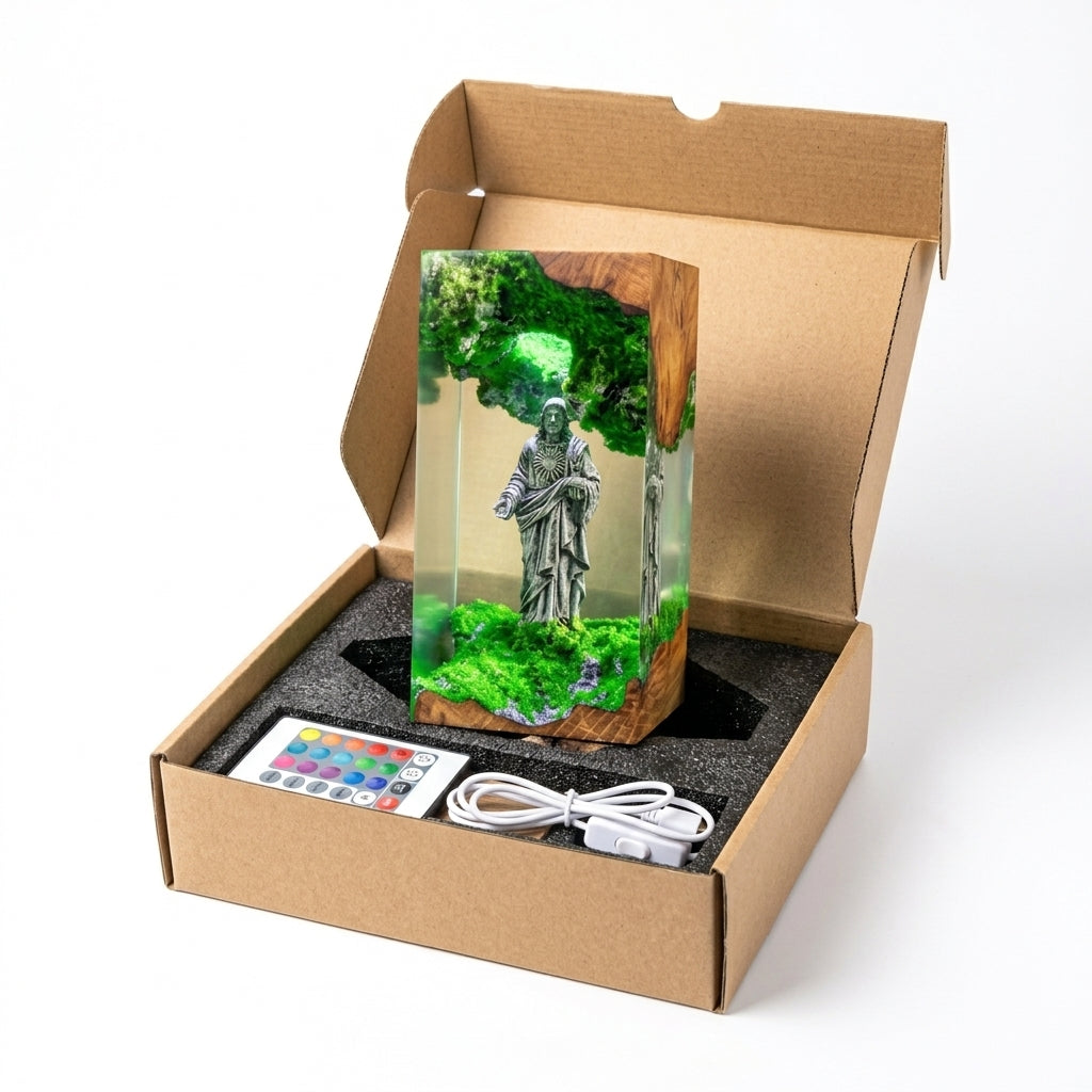EthanArts -  Sacred Heart Moss Lamp