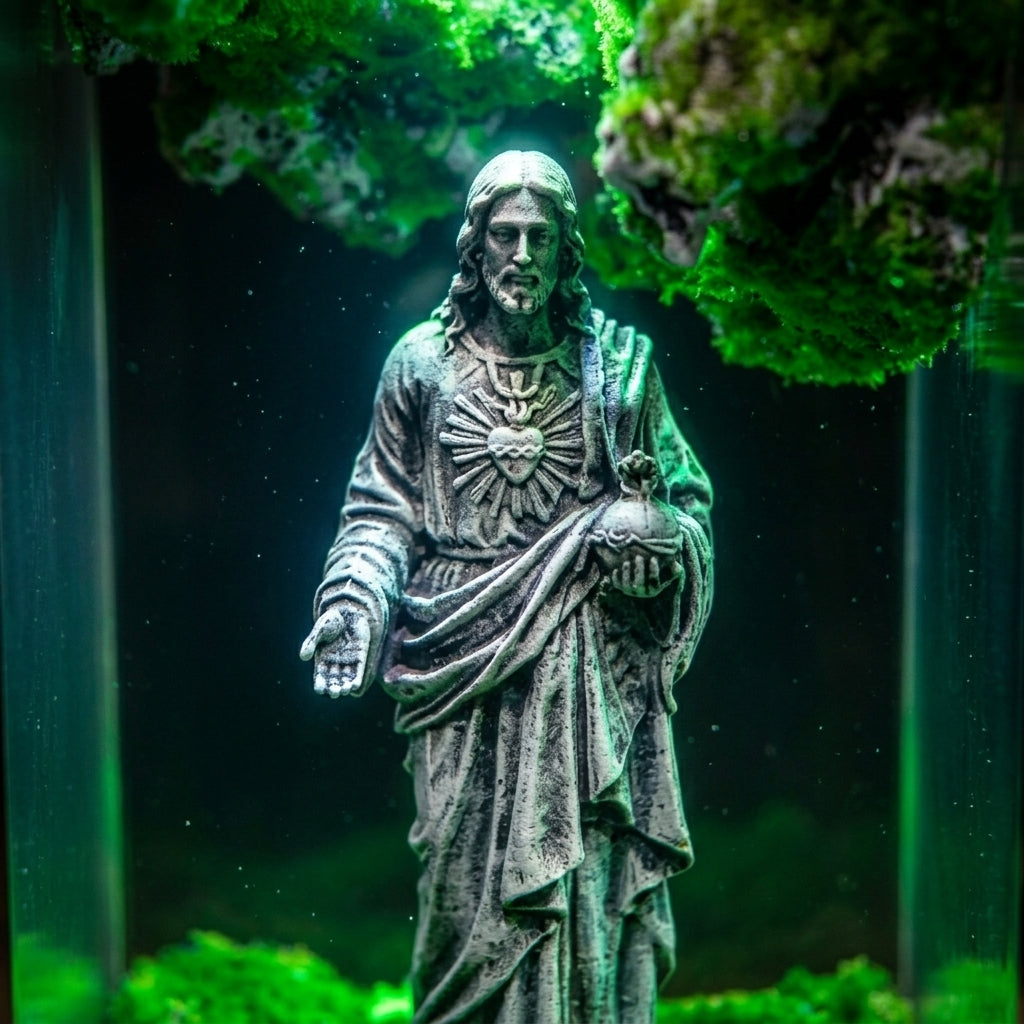 EthanArts -  Sacred Heart Moss Lamp